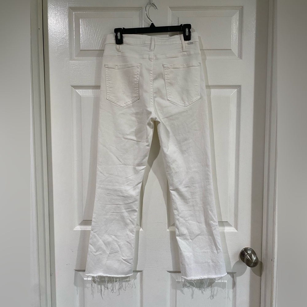 MOTHER The Hustler Ankle Fray In Fairest Of Them All White High Rise Jeans 30 - Picture 8 of 15
